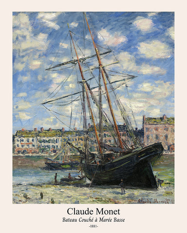 Claude Monet - Bateau Couch� � Mar�e Basse