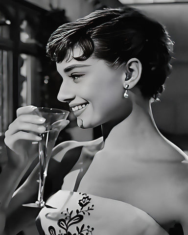 Audrey Drinking Martini