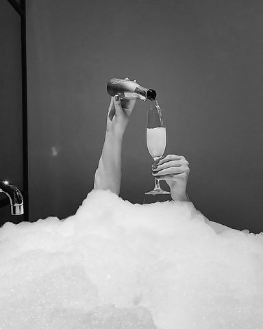 Drinking Wine in Bubble Bath