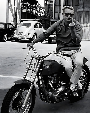 McQueen on Motorcycle