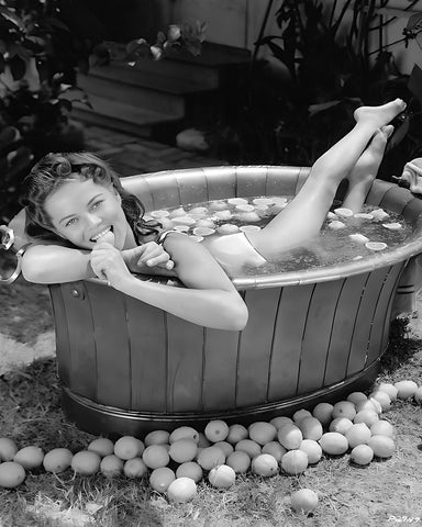 Woman in Metal Bathtub