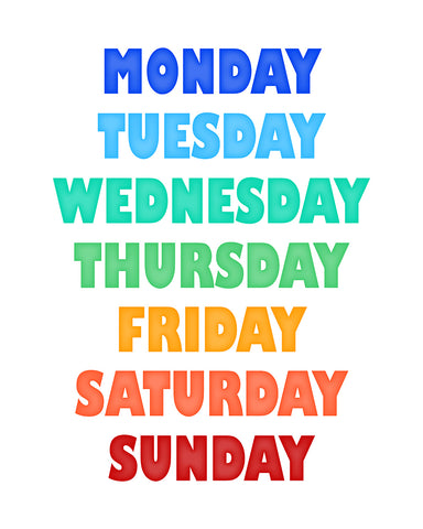 Rainbow Days of the Week