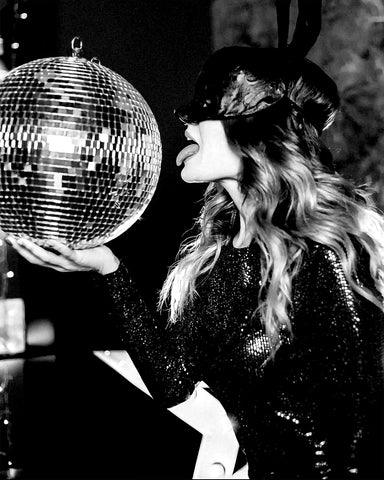 Girl Posing with Disco Ball