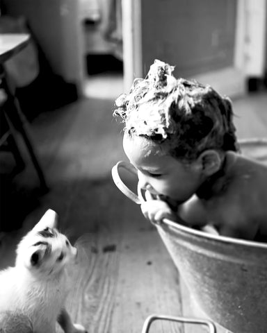 Little Boy & Cat