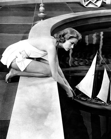 Grace Pushing Toy Boat