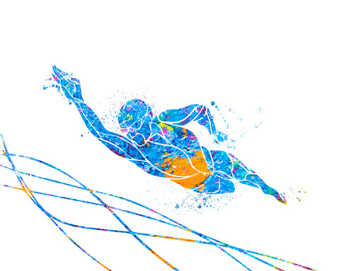 Watercolor Swimming No1