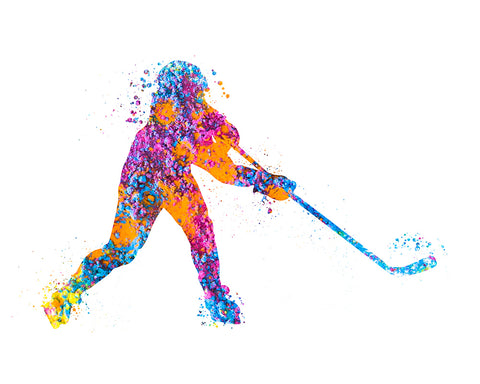 Watercolor Ice Hockey