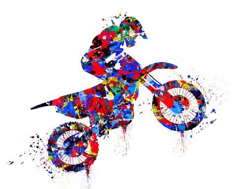 Watercolor Motocross No1