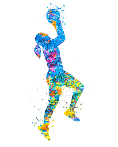 Watercolor Girl's Basketball