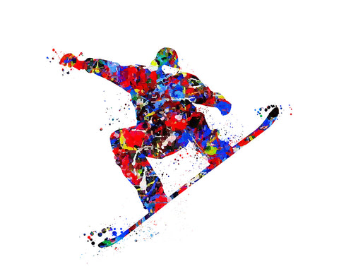 Watercolor Snowboarding