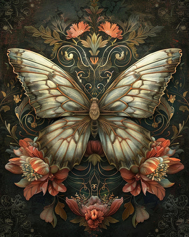 Butterfly & Flowers No1