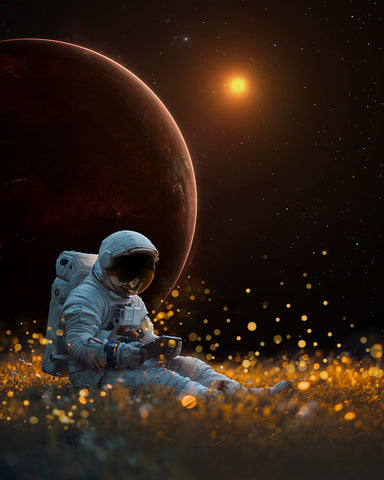 Astronaut on Space Meadow