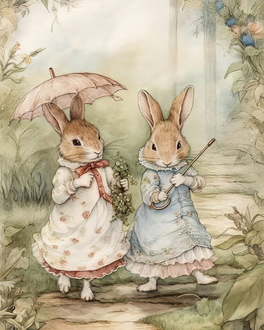 Two Cute Rabbits