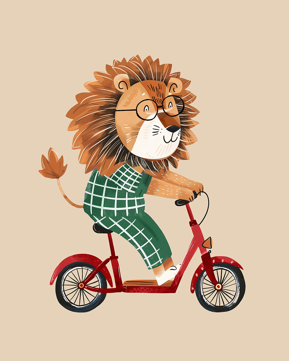 Lion Radel Lion Riding Bike – Poster Master