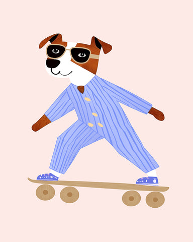 Dog on Skateboard