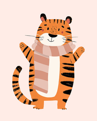Cute Tiger With Scarf