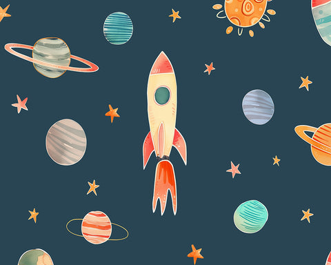 Whimsical Space Rocket No1