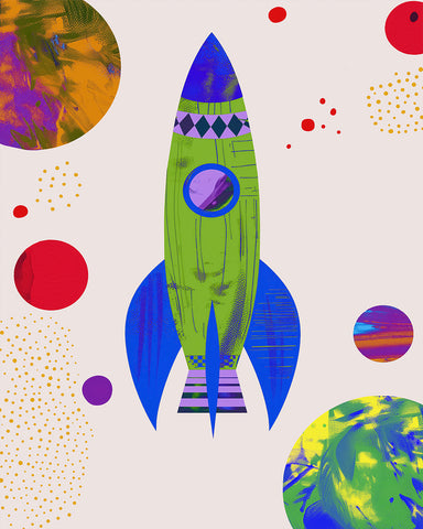 Whimsical Space Rocket No2