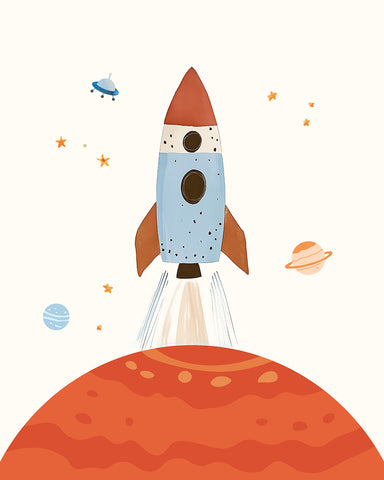 Whimsical Rocket Ship No2