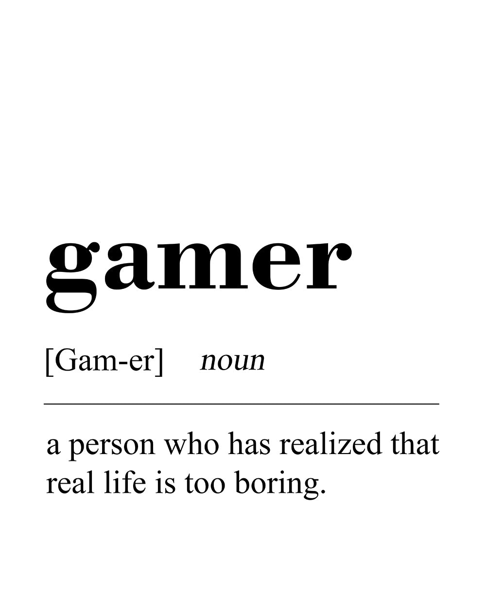 Gamer Definition – Poster Master