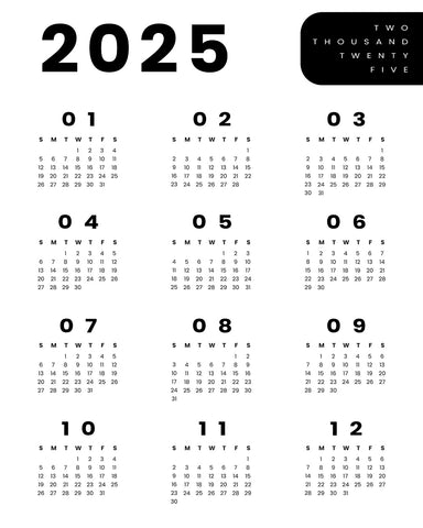 Year 2025 Calendar No2