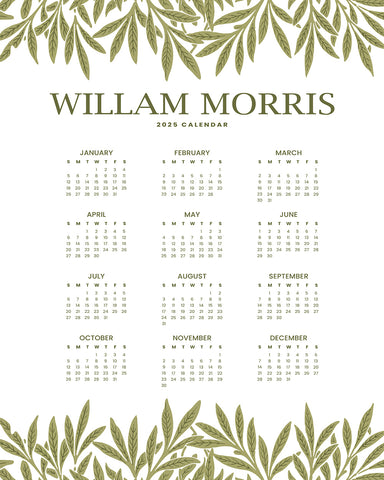 William Morris 2025 Calendar