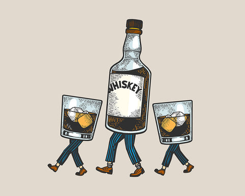 Whiskey Bottle and Iced Glass No8