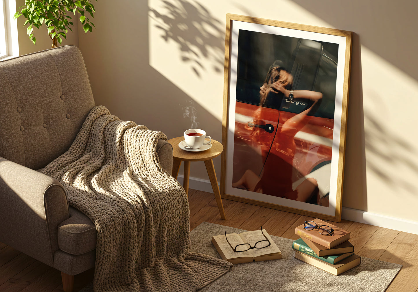 Woman's Reflection on Car