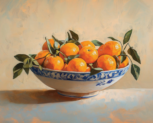 Still-Life Oranges in a Bowl