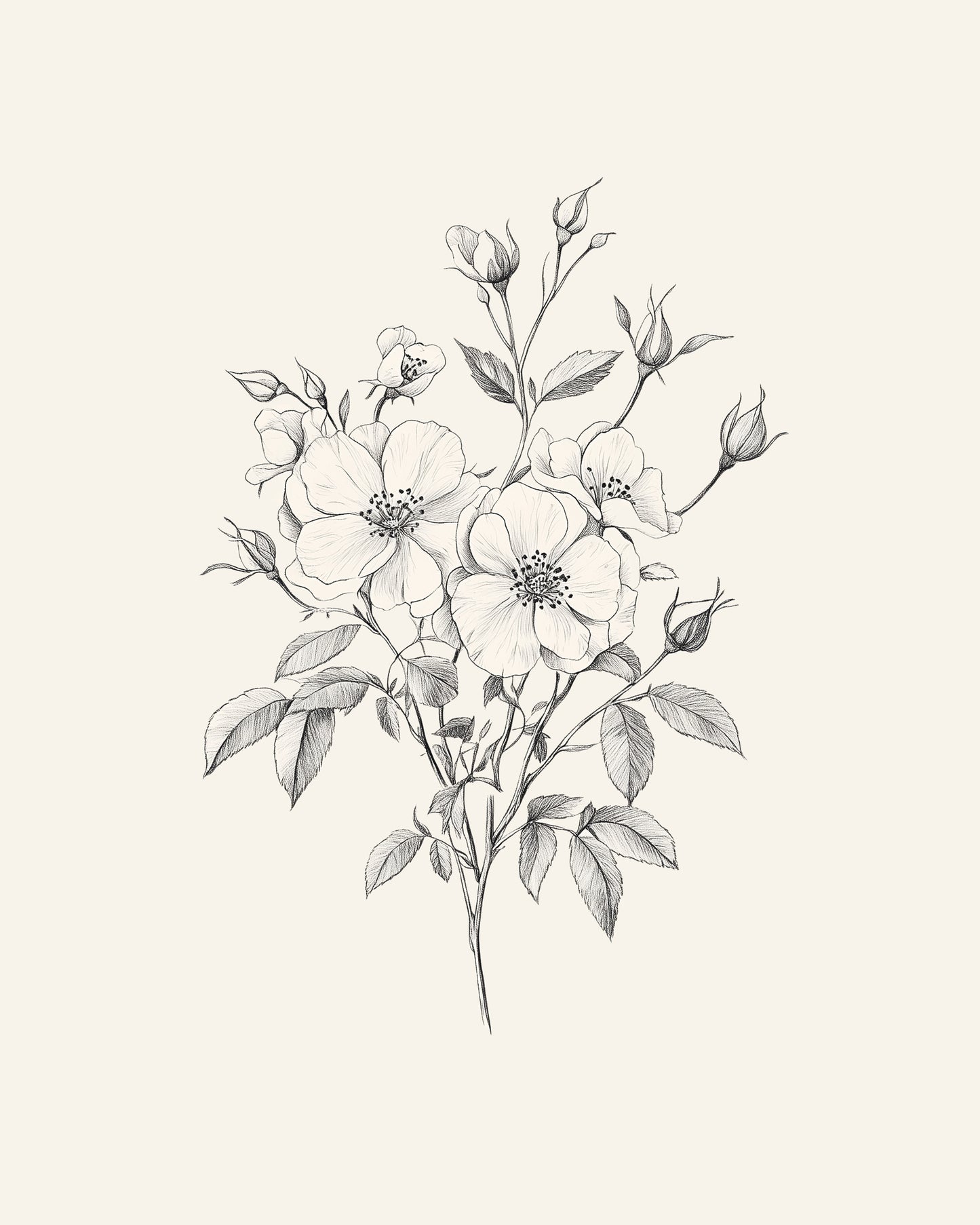Wild Rose Drawing