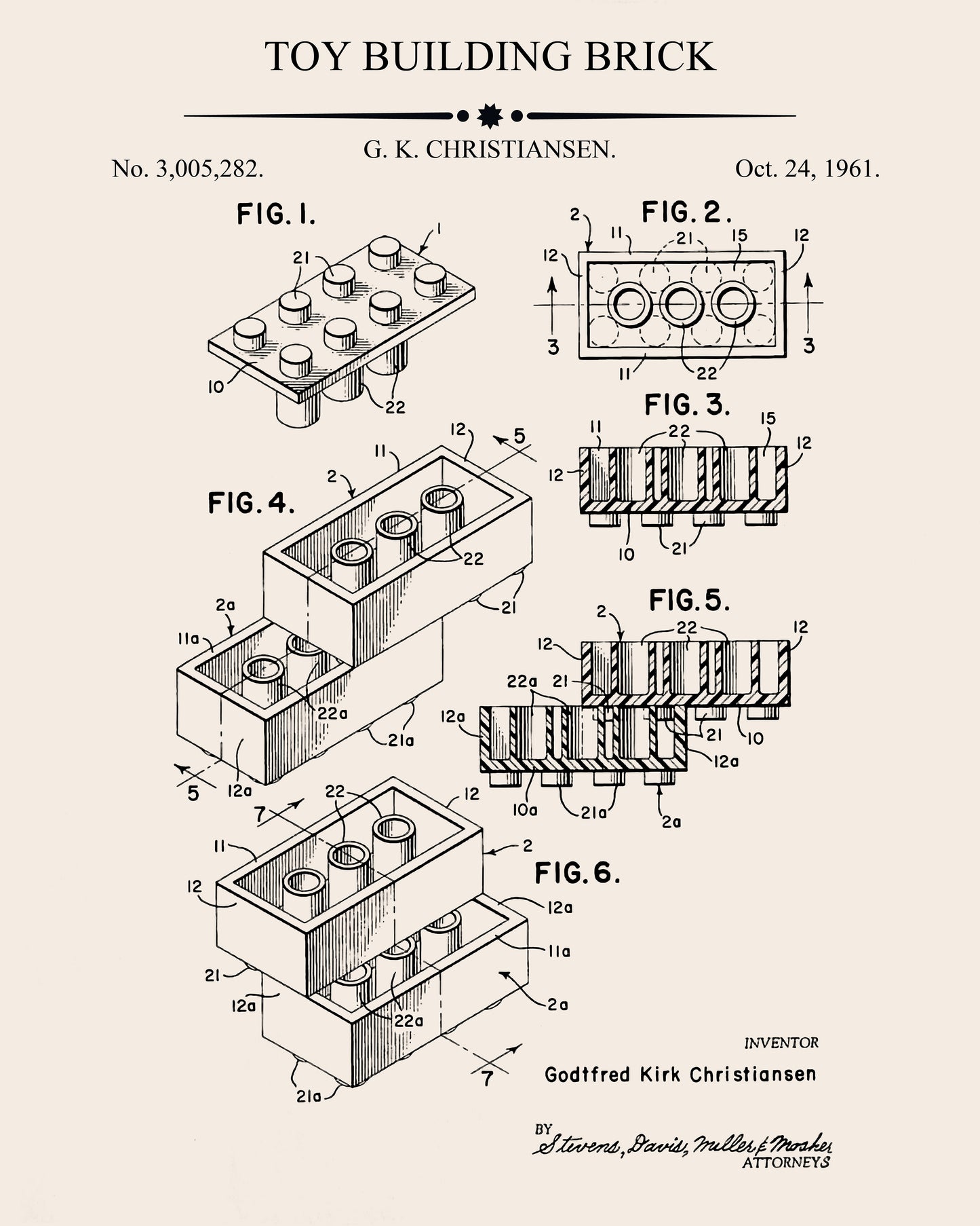 Toy Building Brick Patent