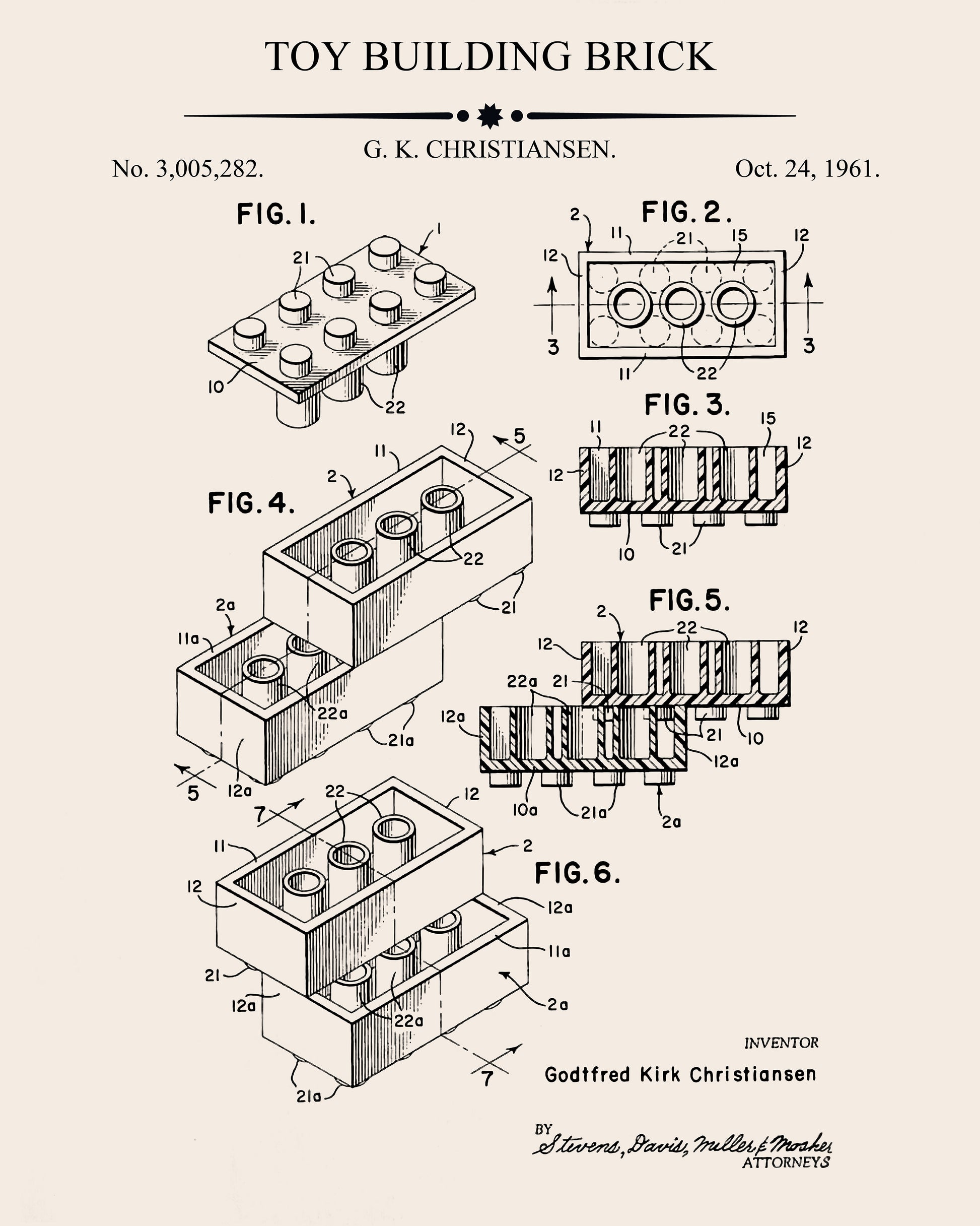 Toy Building Brick Patent