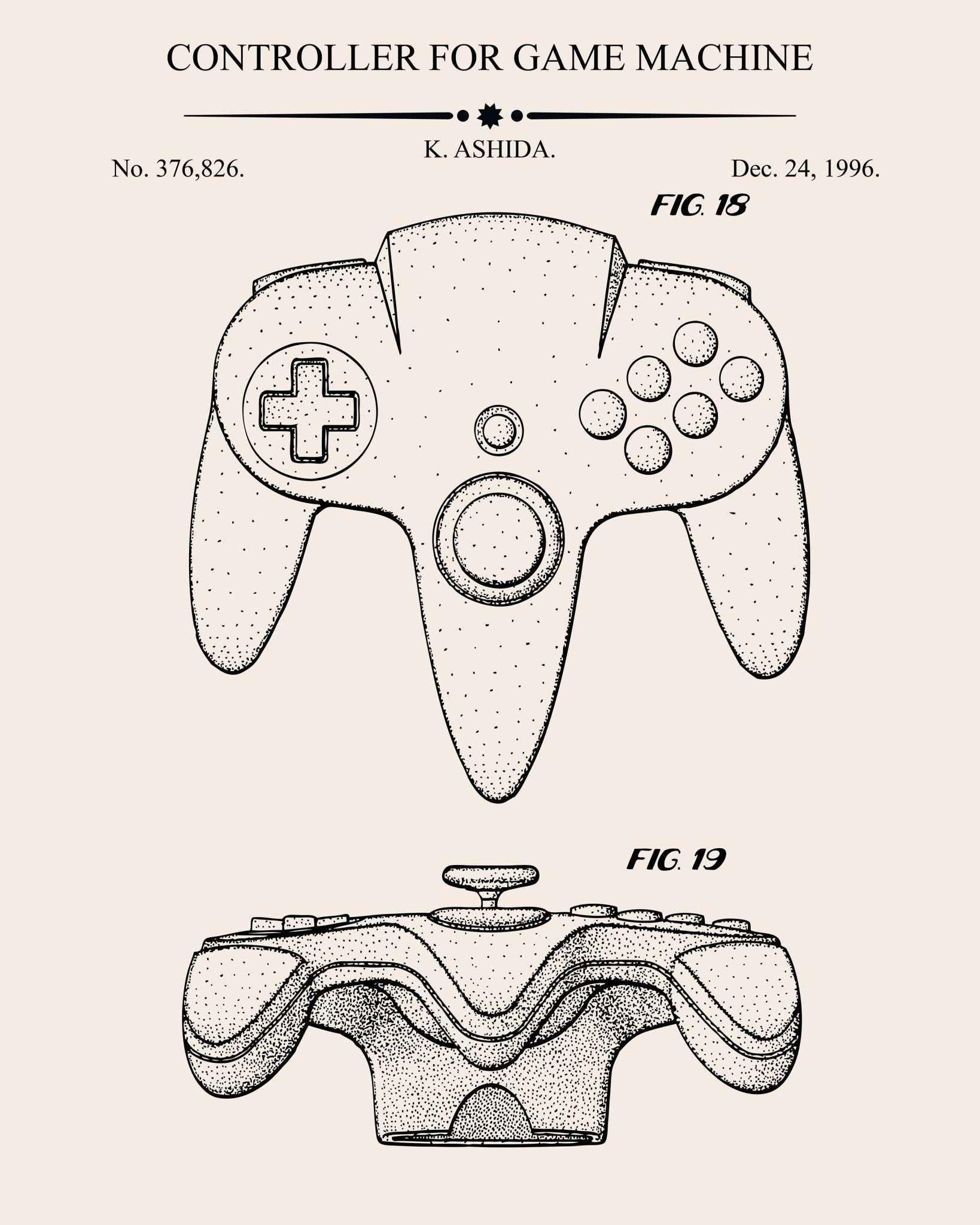 Controller For Game Machine Patent