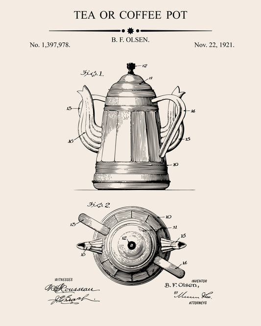 Tea or Coffee Pot Patent