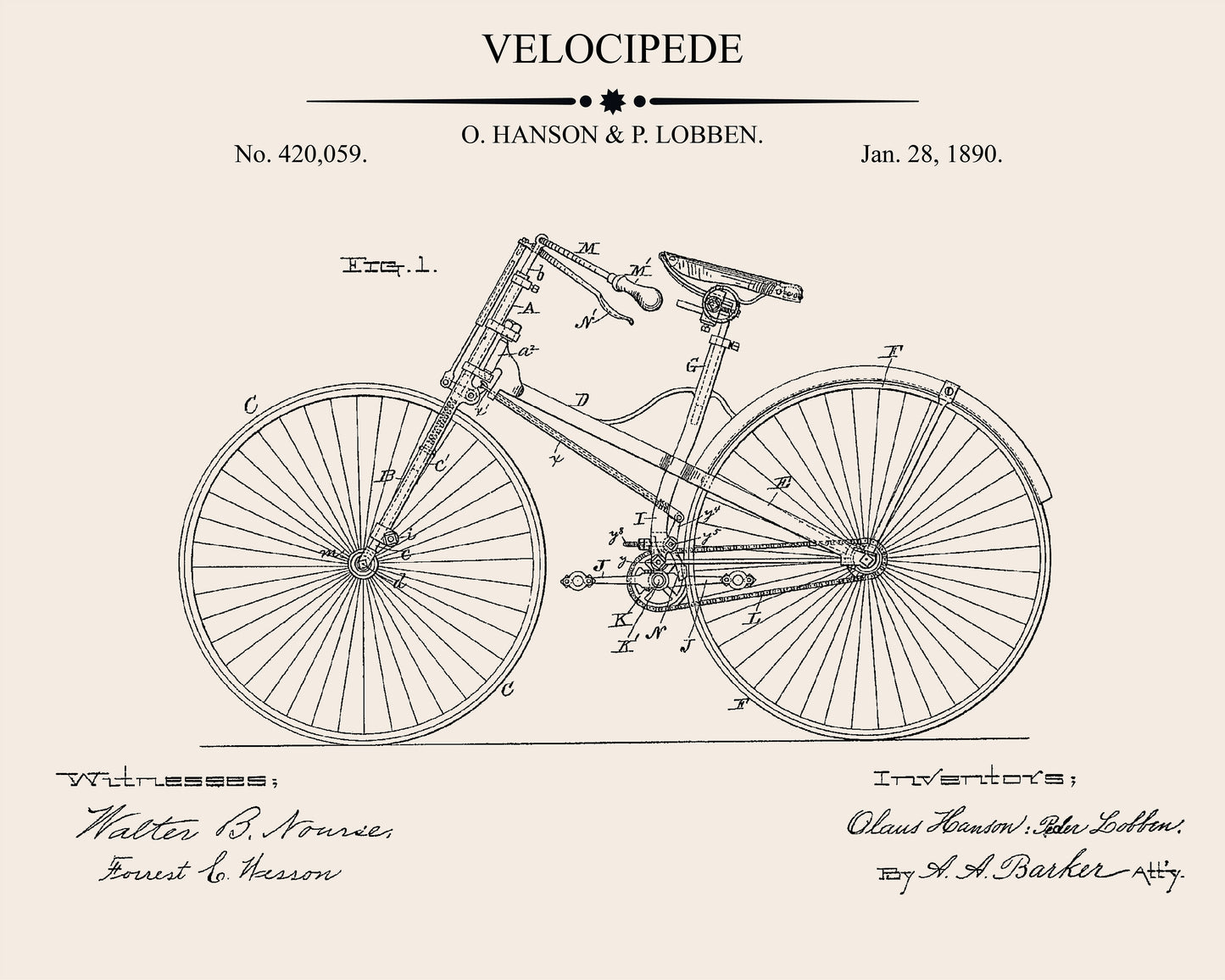 Velocipede Patent