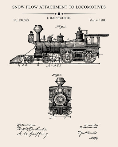 Locomotives Snowplow Attachment Patent