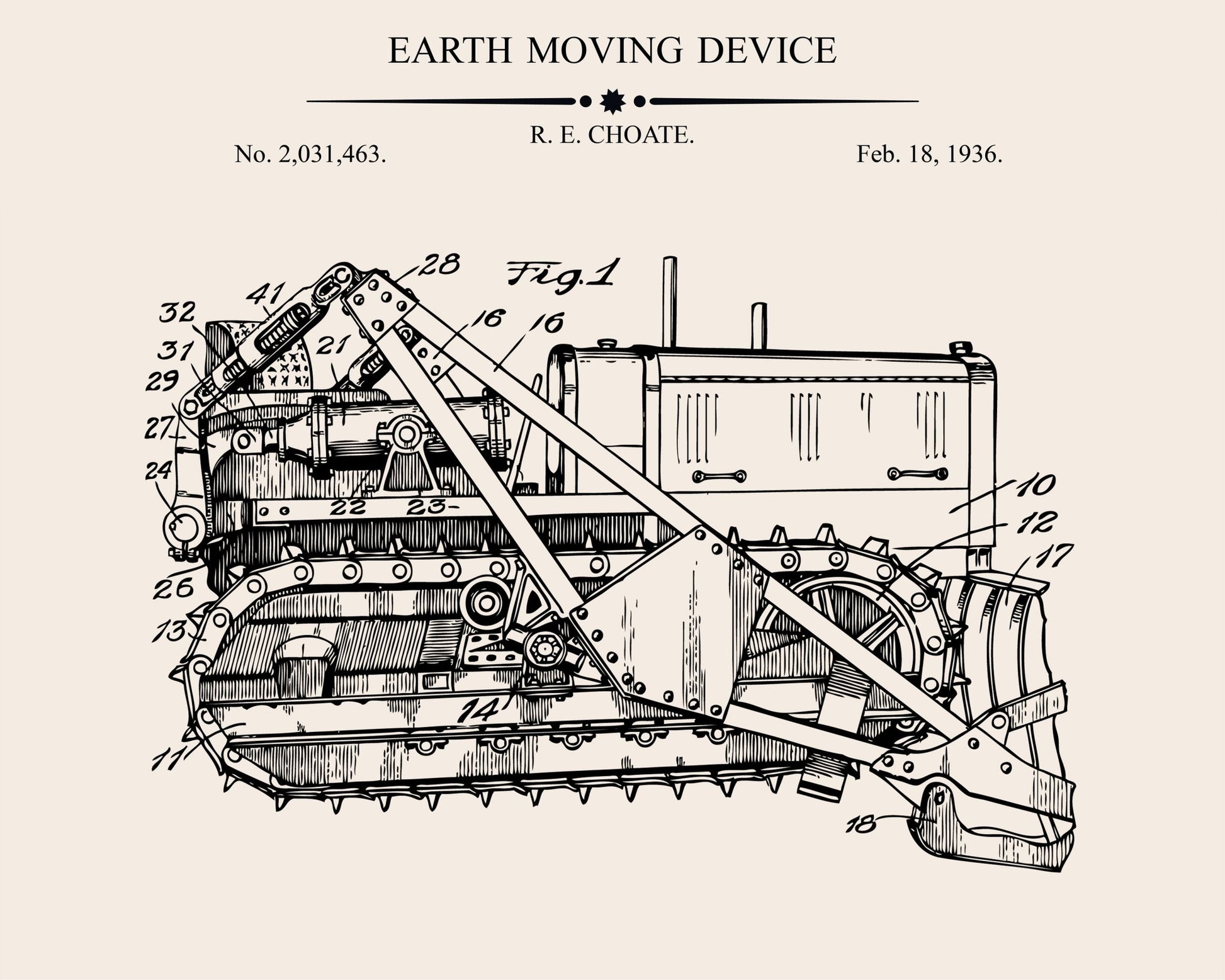 Earth Moving Device Patent