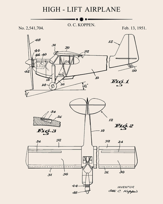 High-Lift Airplane Patent