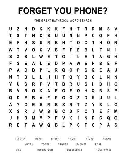 Bathroom Word Search