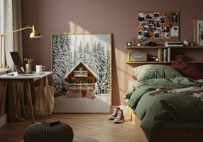 Snowy Wooden Cabin