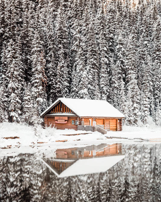 Snowy Log Cabin
