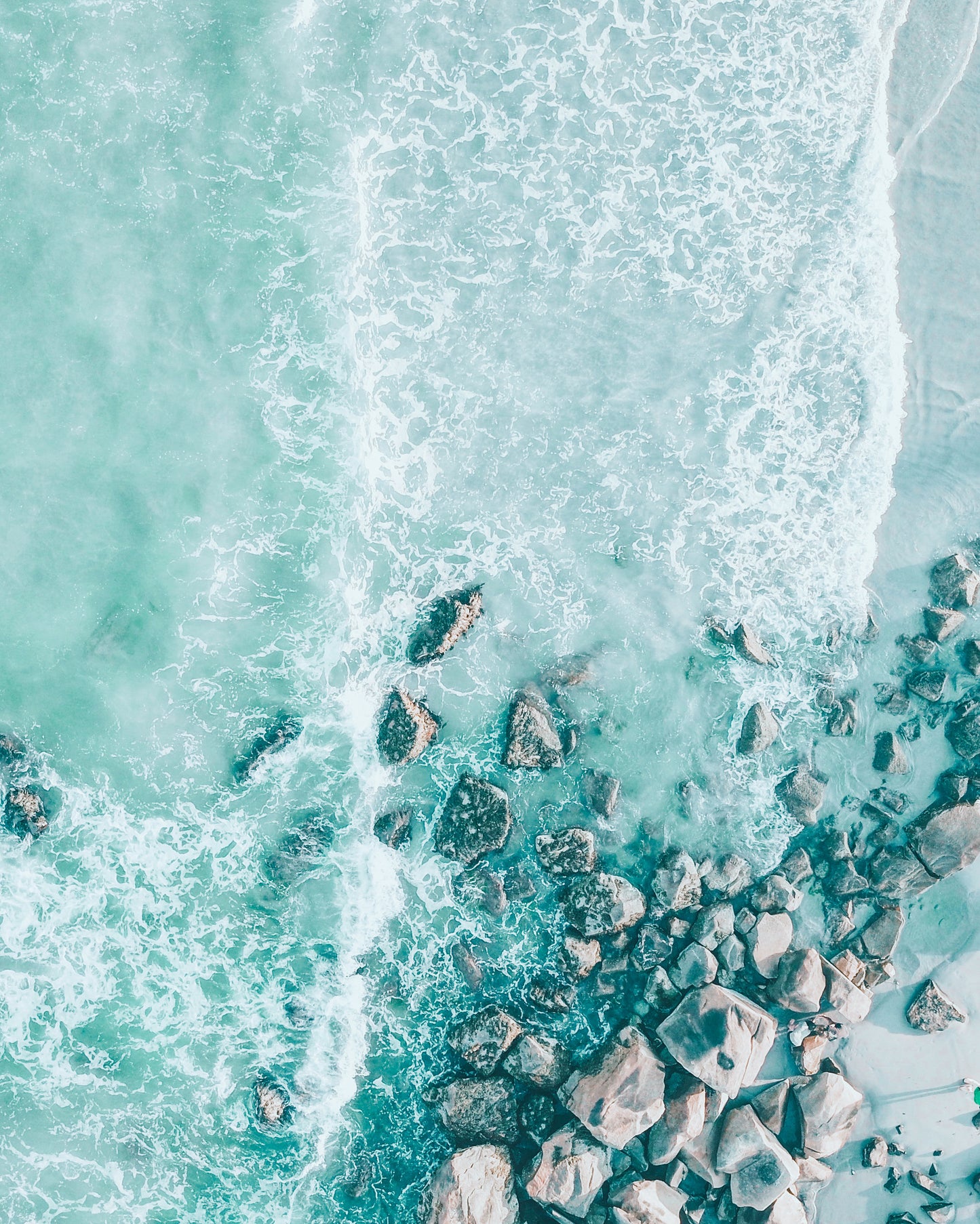 Ocean Waves on a Rocky Beach