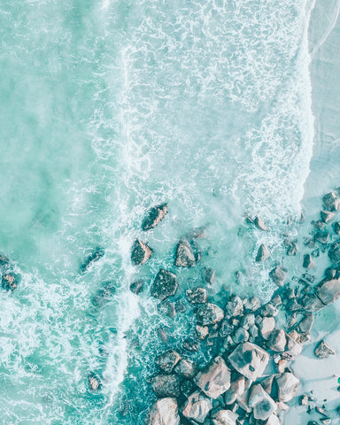 Ocean Waves on a Rocky Beach