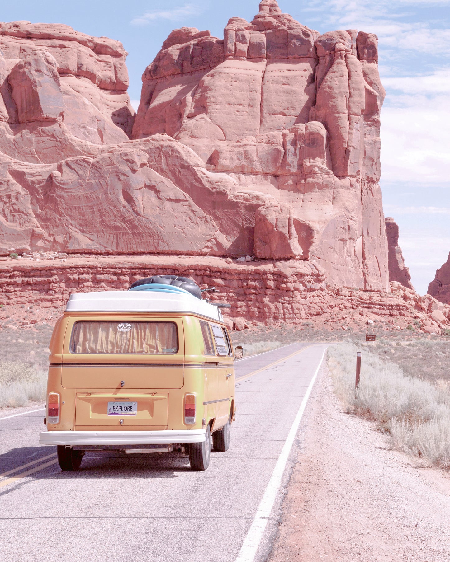 Camper Van On Rocky Landscape