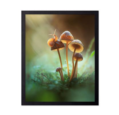 A Lone Snail on a Mushroom