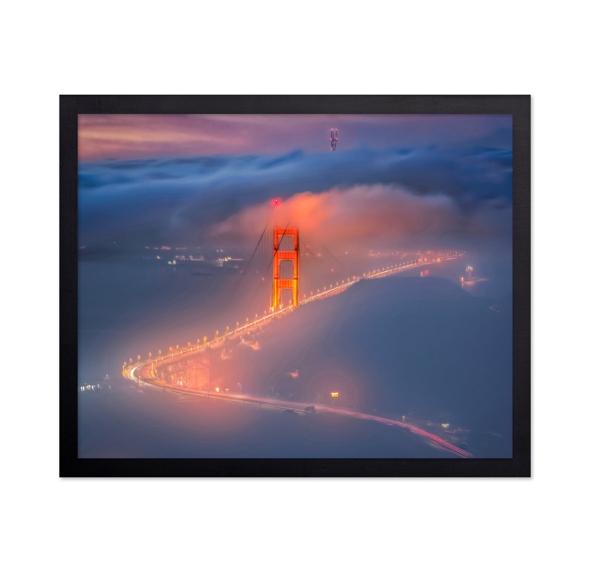 Fog Nighttime On Golden Gate Bridge