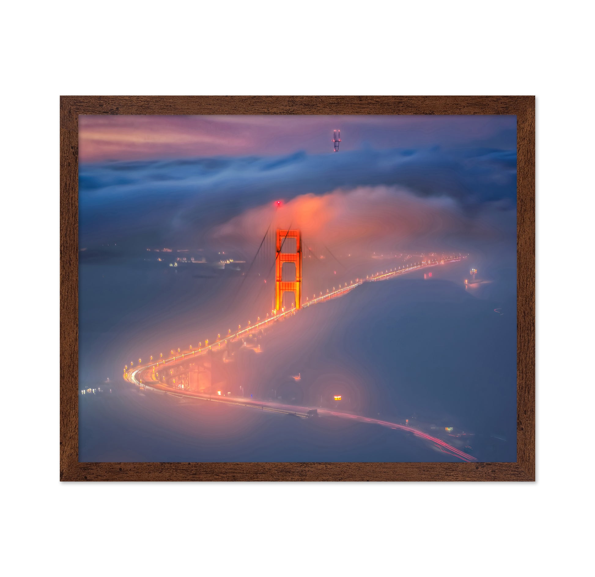 Fog Nighttime On Golden Gate Bridge