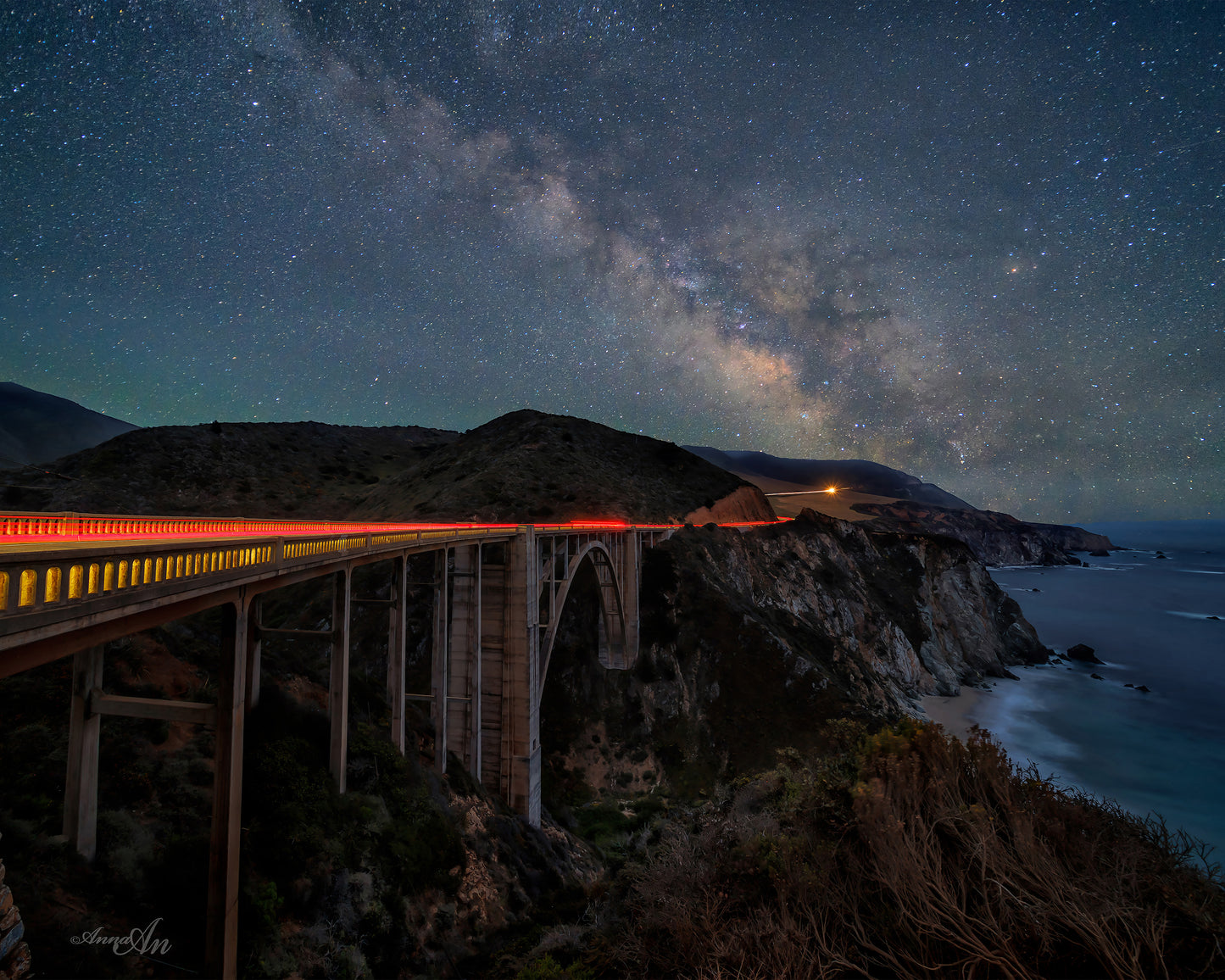 Bixby Creek Bridge At Night
