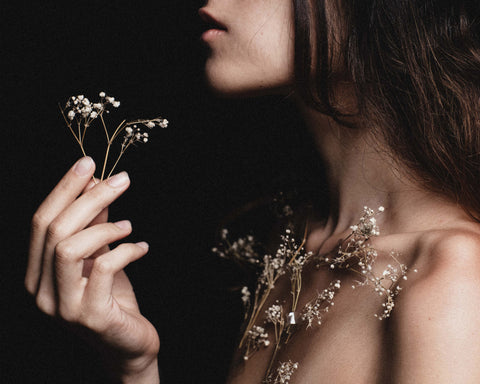Moody Floral Portrait