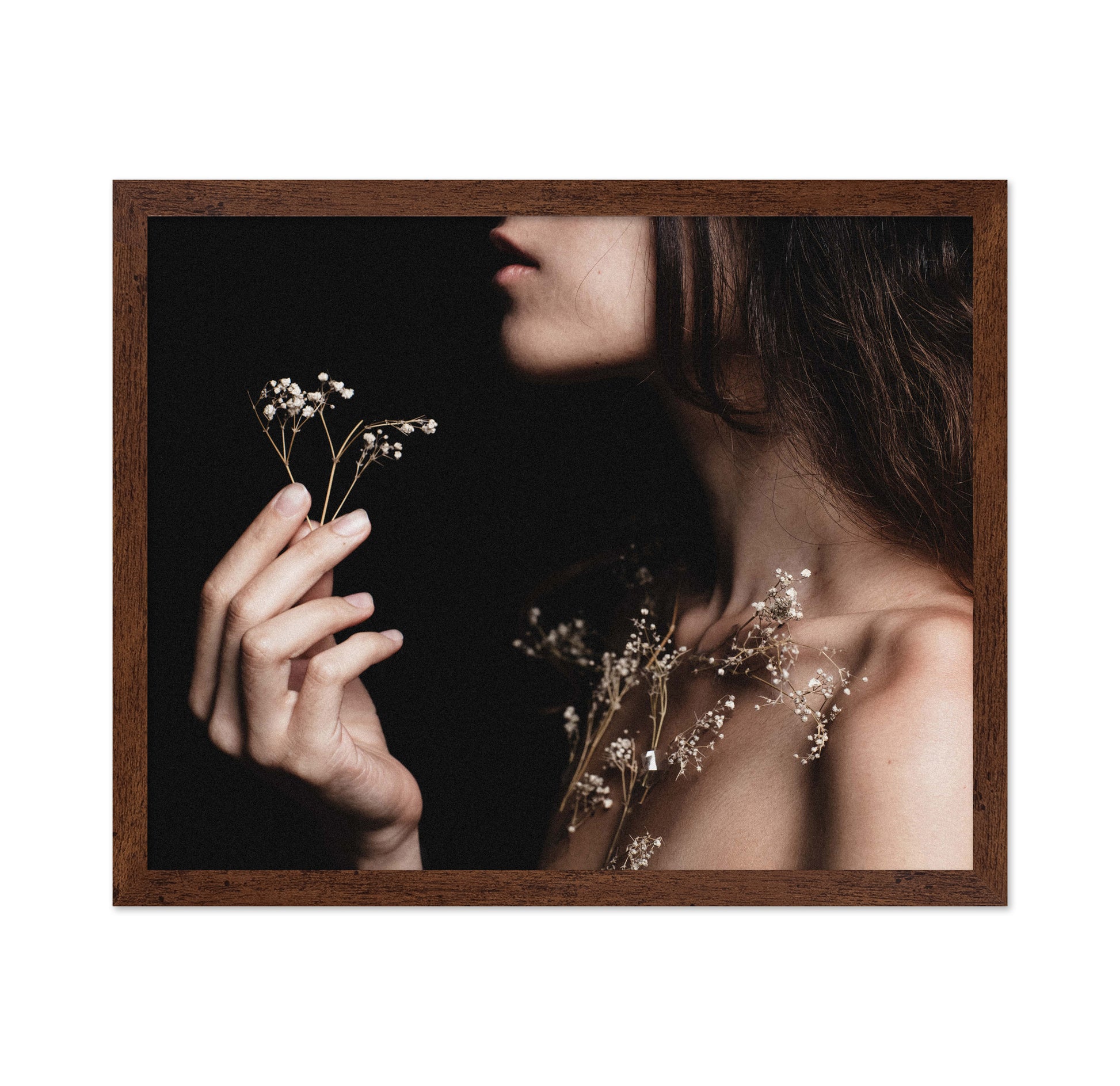 Moody Floral Portrait
